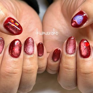 真っ赤ネイルのネイルデザイン｜ネイルブック