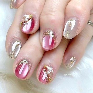 人気順｜バレンタイン/#ピンクマグネットネイルのネイルデザイン