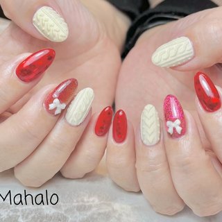 ニット/レッドのネイルデザイン｜ネイルブック