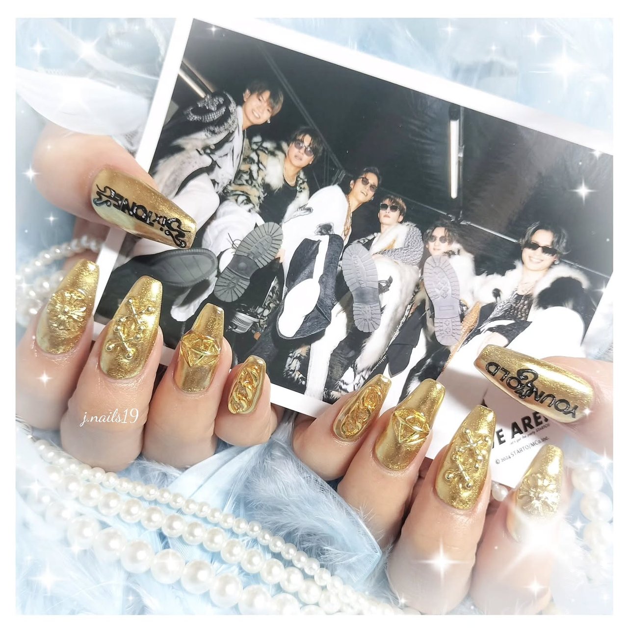 ライブ/ハンド/痛ネイル/3D/ミラー - j.nails19のネイルデザイン[No