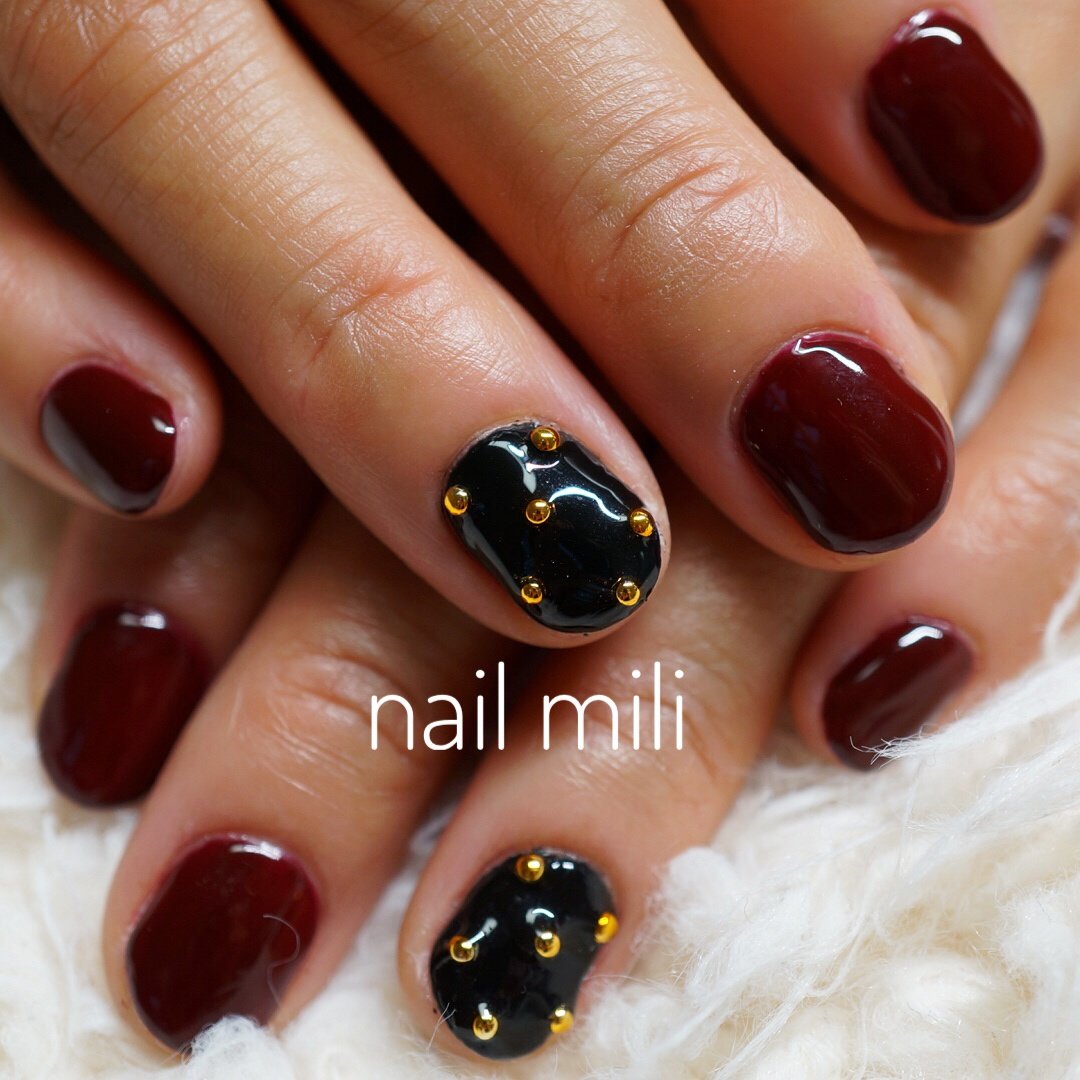 秋 冬 ライブ ハンド ワンカラー Nail Miliのネイルデザイン No ネイルブック