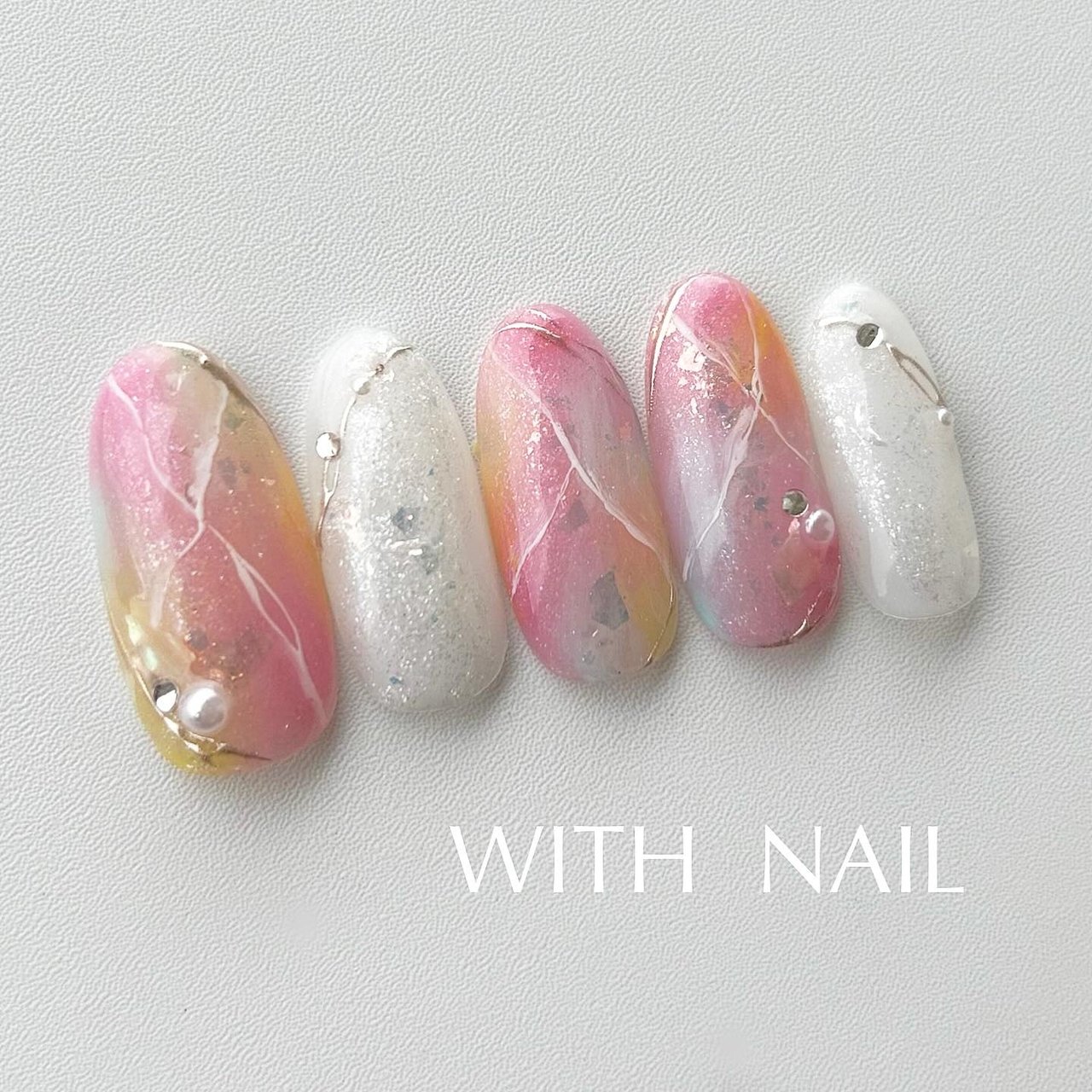 春/オールシーズン/ハンド/大理石/ニュアンス - WITH NAIL maryの 