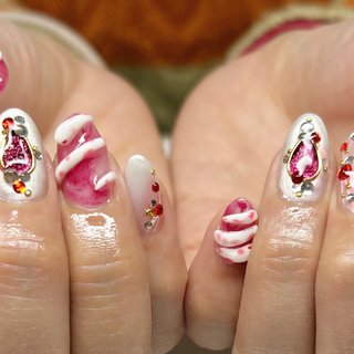 ♡タイダイとニットの大人ネイル♡ ネイルチップハンドメイド