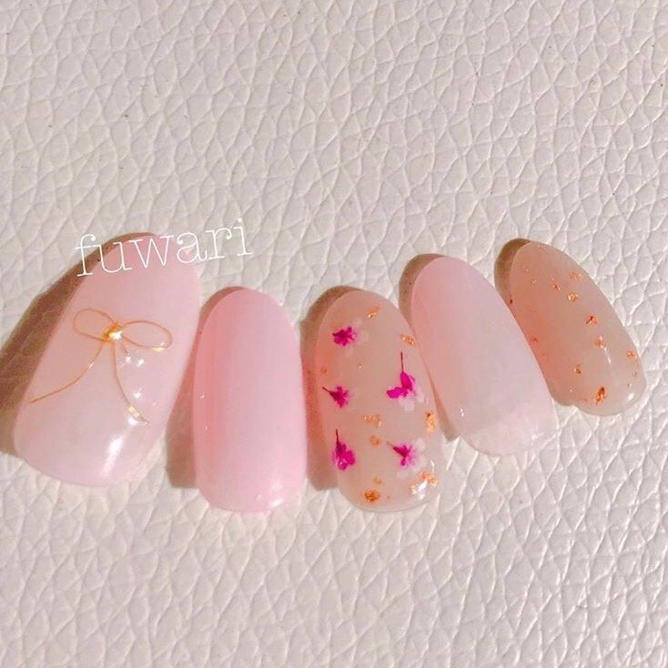 秋 冬 ハンド 押し花 ショート 杉村渚のネイルデザイン No ネイルブック