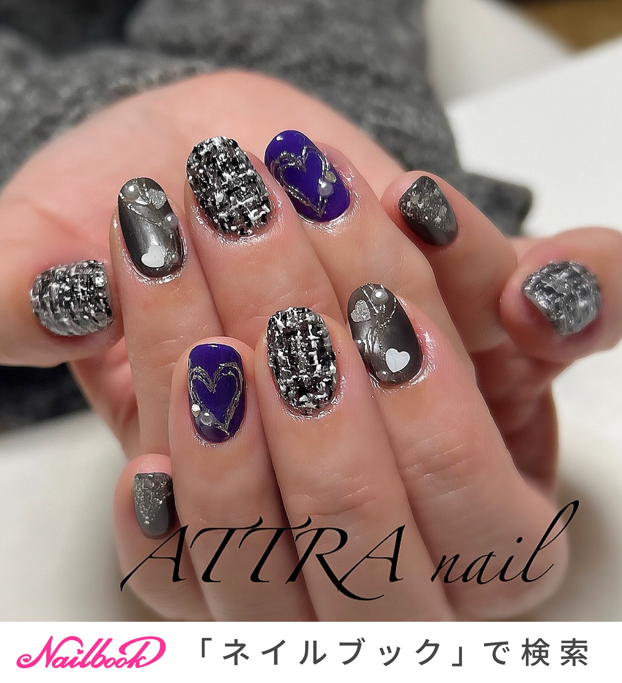 ［26］ネイルチップ マグネットネイル チェックネイル 大人 個性派 モノトーン 26］ネイルチップ マグネットネイル チェックネイル 大人 個性派