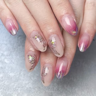 ネイルチップ オーダー マグネット ミラー フレンチ 韓国 夏 蝶々 ネイルチップ オーダー マグネット ミラー フレンチ 韓国 夏