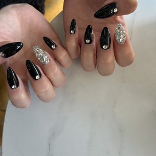 ネイルチップ マグネットネイル 黒 白 シンプル オシャレ カッコいい 