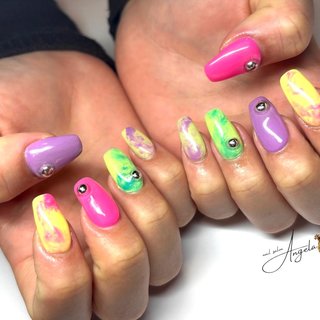 #派手ネイル #パステルネオンネイル #ネオンカラー #ネイルデザイン #タイダイ柄 #タイダイ 
#ハデかわネイル #個性派ネイル #個性的ファッション #寝屋川市ネイルサロン #寝屋川市駅すぐ 
#アートし放題 #春 #海 #リゾート #ハンド #タイダイ #ニュアンス #個性派 #ミディアム #スクエアオフ #パステル #ネオンカラー #ジェルネイル #お客様 #Miemi #ネイルブック