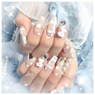 ブルー(青)/#フレンチガーリーのネイルデザイン｜ネイルブック