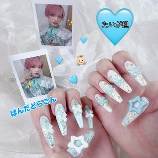 人気順｜水色/#サブカル地雷のネイルデザイン｜ネイルブック