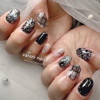 推し活/モノトーンのネイルデザイン｜ネイルブック