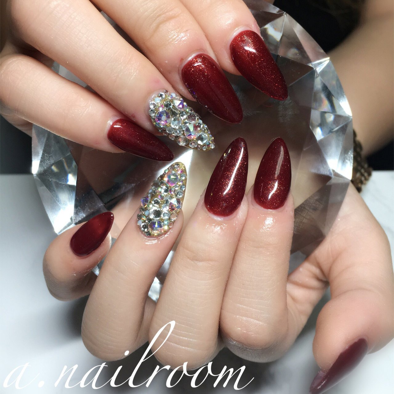 秋 ハンド シンプル ビジュー スーパーロング A Nail Private Nailsalon のネイルデザイン No 2590790 ネイルブック