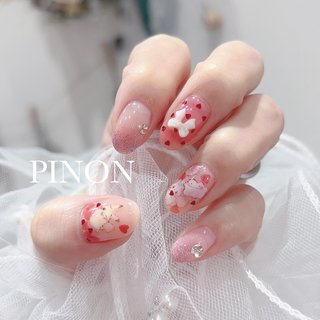 ［32］ネイルチップ ハートネイル バレンタイン ホログラム カワイイ オーダー 32］ネイルチップ ハートネイル バレンタイン ホログラム カワイイ