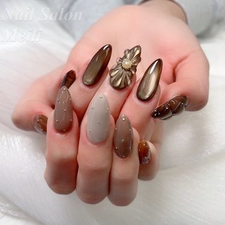 ネイルチップ #111 グリーン天然石 ニュアンス マグネット ぷっくり