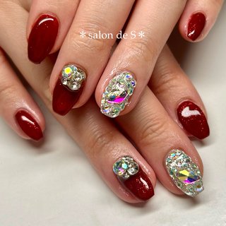 サイズオーダー】 ネイルチップ No.16 ボルドー 埋め尽くし 2025年秋