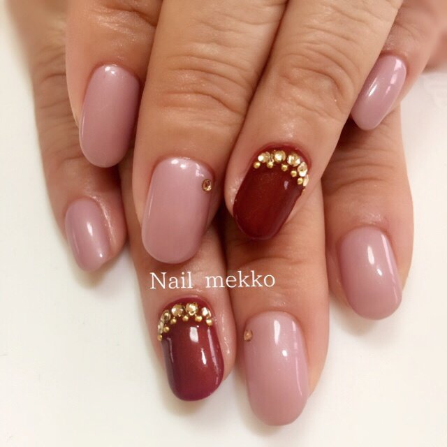 秋 オフィス ブライダル パーティー ハンド Nail Mekkoのネイルデザイン No ネイルブック