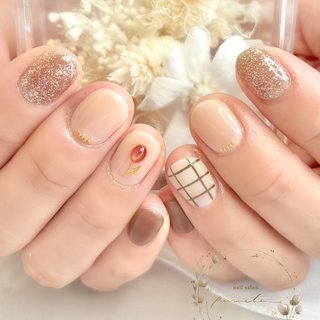 ネイルチップ オーダー チェック マグネット ミラー ニュアンス