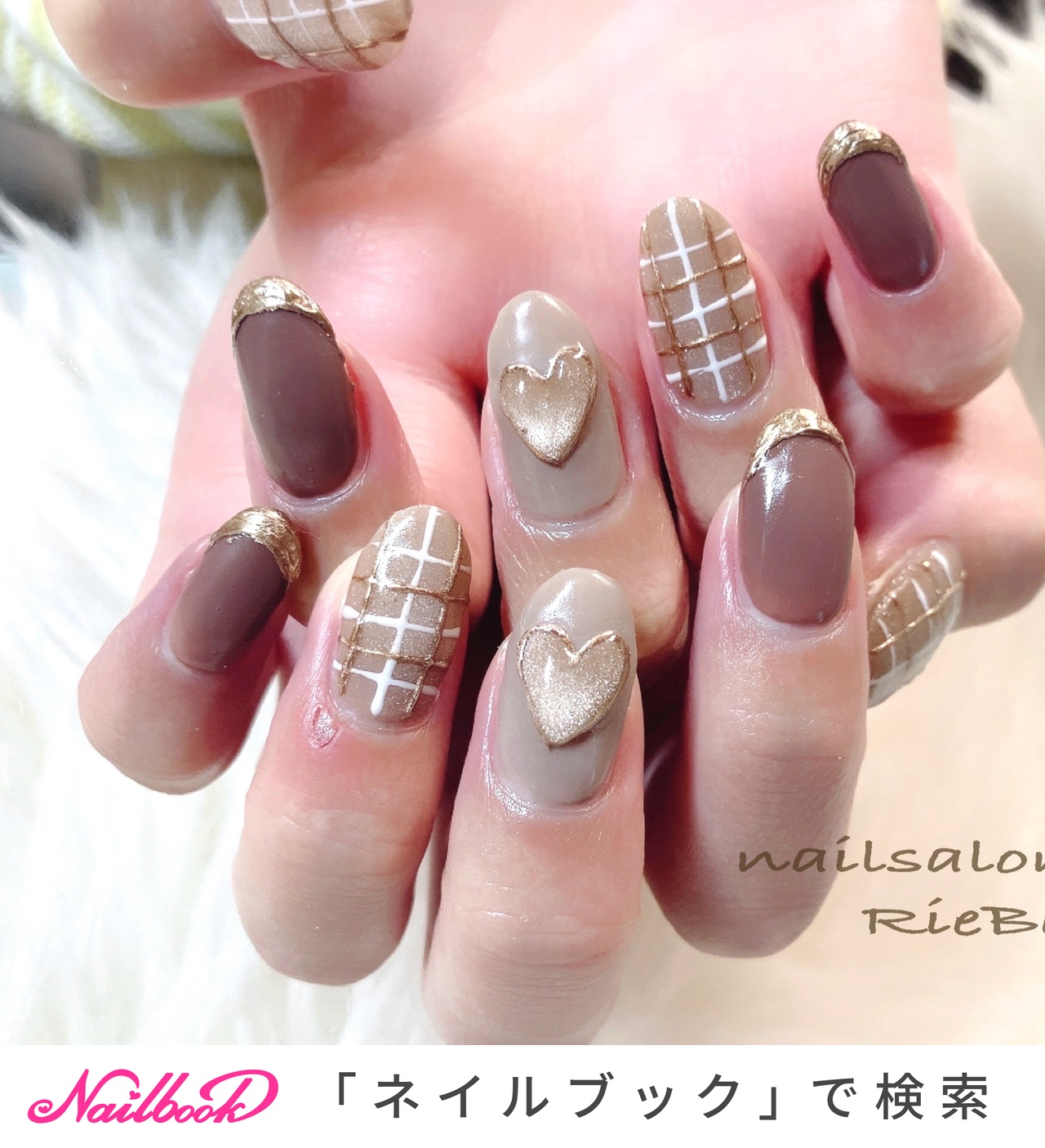 No.048】バレンタインネイルチップ♡プレゼント♡リボン♡ハート♡チョコ