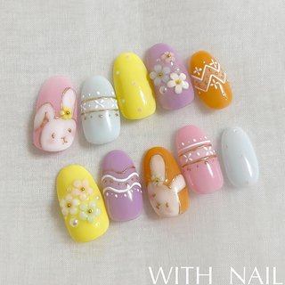 ・ 
イースターnail*° ・ 
 “mary”art
┈┈┈┈┈┈┈┈┈┈ ・
❁︎7,440円
（手描き、有料パーツ込）

┈┈┈┈┈┈┈┈┈┈ ・

《JR和歌山駅徒歩4分》
❁駐車場あり🅿️
❁定額制サロン
❁マシンを使用せず手技のみで丁寧・痛みの少ない施術◎
❁InstagramコメントやDMメッセージ予約不可
　ご予約・問い合わせ・求人募集はプロフィール　　　　
　URLのネイルブックからお願いします💅

・
#3月#3月ネイル#4月#4月ネイル
#春#春ネイル#春ネイル2025
#フラワー#フラワーネイル
#イースター#イースターネイル
#イースターネイル2025
#うさぎ#うさぎネイル
#カラフル#パステル#フラワー
#フラワーネイル#アイシング
#アイシングネイル 
#ドット#ピンク#イエロー#パープル
#大人可愛い#大人可愛いネイル#大人
#和歌山市ネイル#和歌山市ネイルサロン
#WITHNAIL#WITHNAIL和歌山
#nailbook_fan #春 #オールシーズン #イースター #ハンド #フラワー #ドット #ミラー #アイシング #ショート #オーバル #ピンク #パステル #カラフル #ジェルネイル #ネイルチップ #mary #ネイルブック