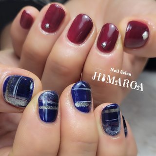 人気ネイルチップ マグネット ワンカラー パープル オレンジ 青 赤 