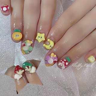 3Dアート💅⚡️ .
全力で爪からはみ出しまくりの子達💗
.
♡____________________________♡.

【📍神奈川県綾瀬市深谷南3丁目】
TEL:050-6876-4511
Open 9:30〜 close13:00
定休日｜日・祝・その為

キッズスペース、駐車場有り

【✉️お問い合わせ、ご予約】
DM・LINE
↪︎公式LINE @fluffynail (@も入力して友達検索お願い致します。)

#スカルプネイル #スカルプ #長さだし #夏ネイル #クリアネイル #シェルネイル #ロングネイル　#3dネイル #3d #推しネイル #推しのいる生活 #マリオ #スーパーマリオ #スーパーマリオブラザーズ #ルイージ #ヨッシー #夏 #シェル #ロング #クリア #Emmy☆FluffyNail #ネイルブック