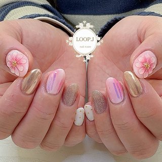 23))フレンチガーリー ニュアンス ネイルチップ ピンクぷっくり 個性派