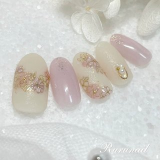 春ネイルボタニカルホワイトオーダーチップ ネイルチップつけ爪 MOROSY135☆ホワイト ブーケ 花束 押し花 春 ブライダル