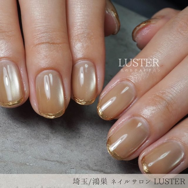 ネイルチップオーダーニュアンスシンプル大人清楚系キレイめ