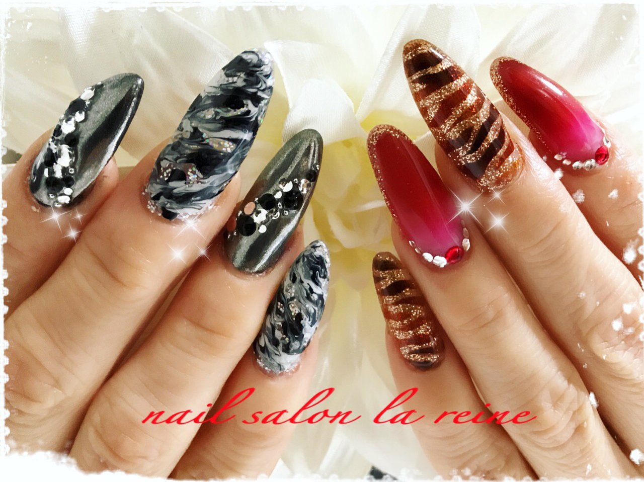 ハンド ラメ アニマル柄 マーブル ミラー Akikoのネイルデザイン No ネイルブック