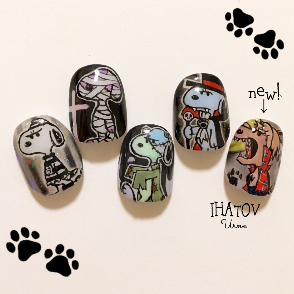 秋 ライブ ハロウィン ハンド アニマル柄 Ihatov Nailarts のネイルデザイン No 260 ネイルブック