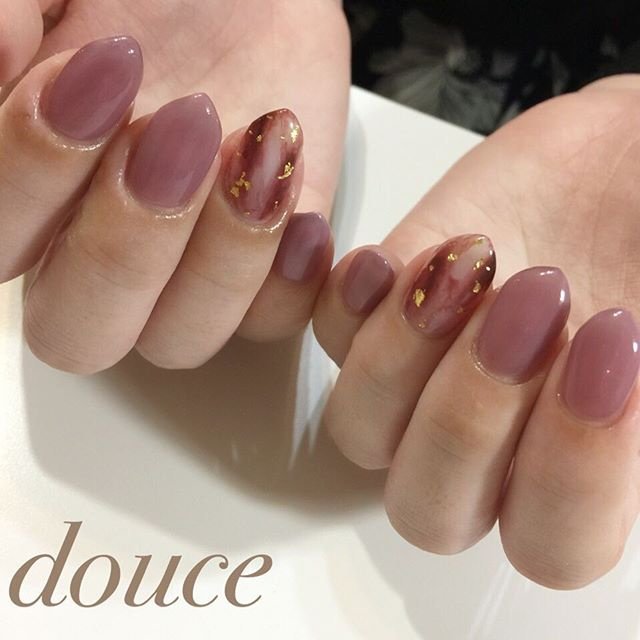 秋 女子会 ハンド シンプル アンティーク Nailsalon Douceのネイルデザイン No ネイルブック