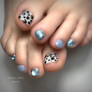 ゼブラ ダルメシアン ネオンカラー アニマル柄 フットネイルチップ 夏