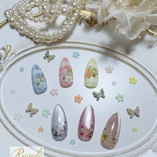 押花ブック Part 3（押し花素材 ： 細く 小花 （ 4種類 ）♡ 000114  