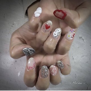ぷっくりネイル(ぷっくり)/#落書きネイルのネイルデザイン｜ネイルブック