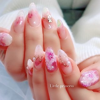 春ネイル さくらピンク ピンクネイル マグネットネイル ネイルチップ 