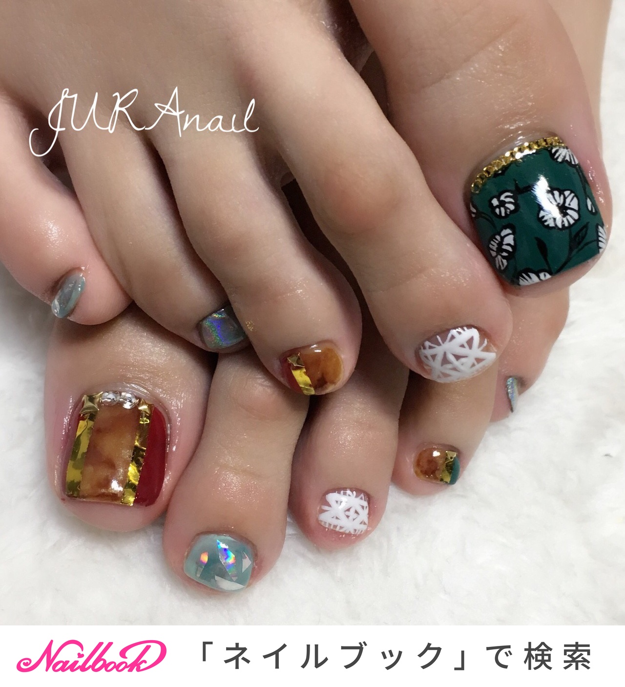 秋 オールシーズン デート 女子会 フット Megu Jura Nailのネイルデザイン No ネイルブック