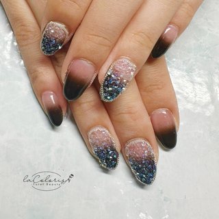 ネイルチップ グラデ ワンホン リボン ビジュー ピクシー ネイルチップ グラデ ワンホン リボン ビジュー ピクシー