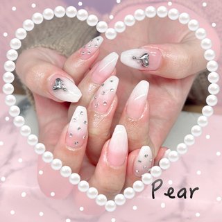 ハート/白グラデーションのネイルデザイン｜ネイルブック