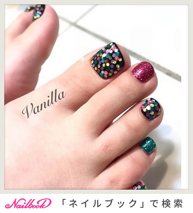 秋 冬 クリスマス パーティー フット Nailsalon Vanilla Shigaのネイルデザイン No ネイルブック