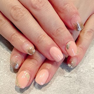 グラデーション/#サーモンピンクのネイルデザイン｜ネイルブック