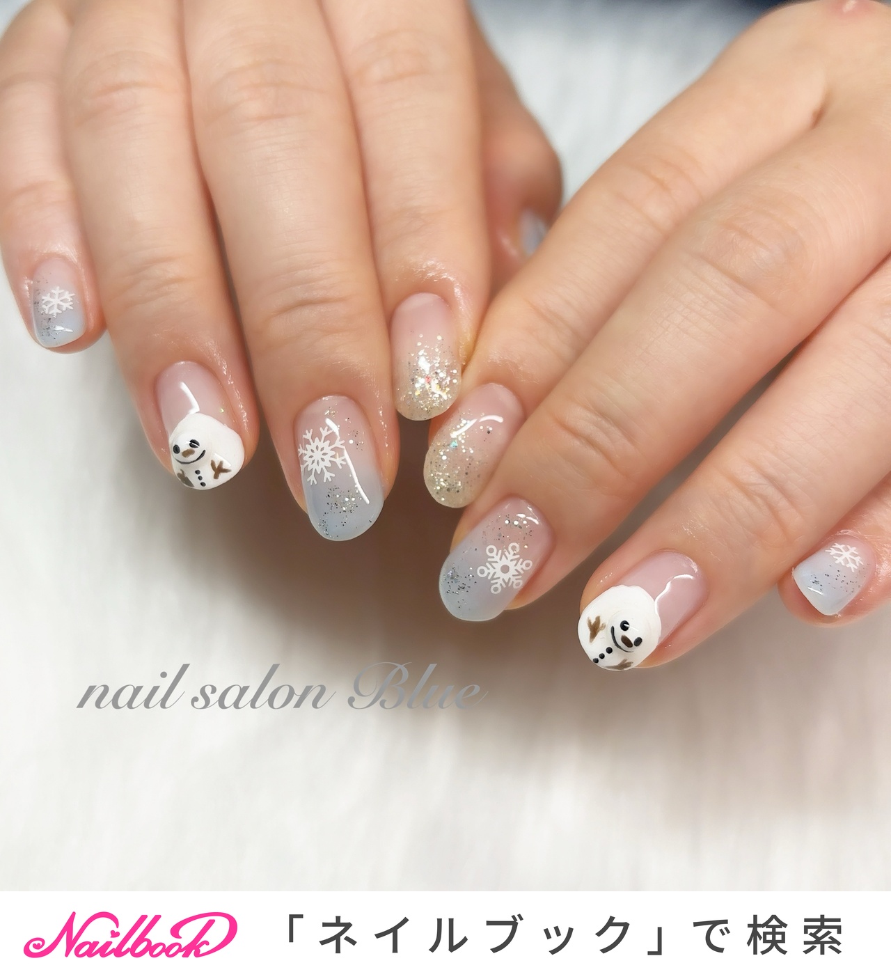 雪の結晶(スノー)/＃雪だるまのネイルデザイン｜ネイルブック