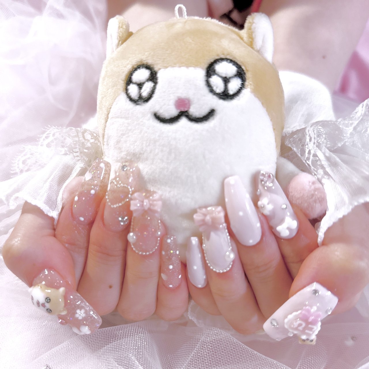 3dネイルパーツ ネイル リボン ハムスター ハート 3dネイルパーツ ネイル リボン ハムスター ハート