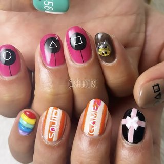 D-15(14本セット) イカゲームネイルチップ/おまけ付き 【楽天市場