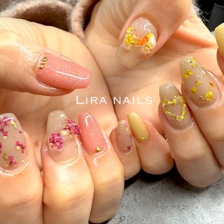 ハート/ピンク/イエローのネイルデザイン｜ネイルブック