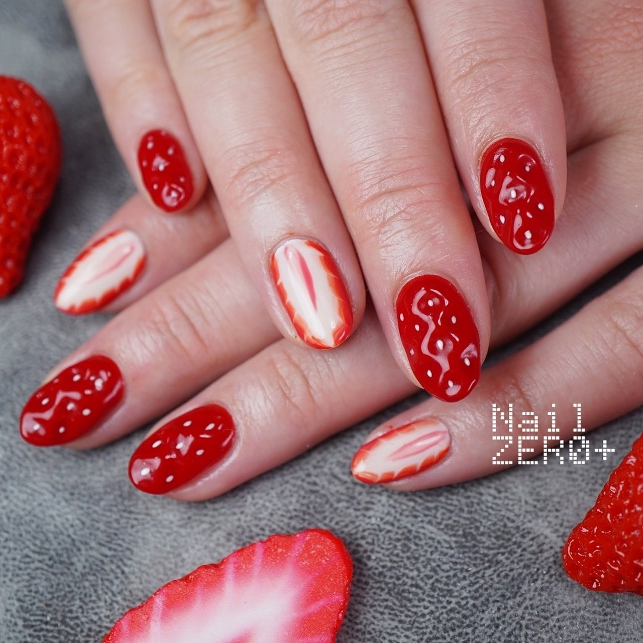 春/ハンド/スイーツ/フルーツ/ミディアム - 塩見隼人 [池袋]ネイルゼロ