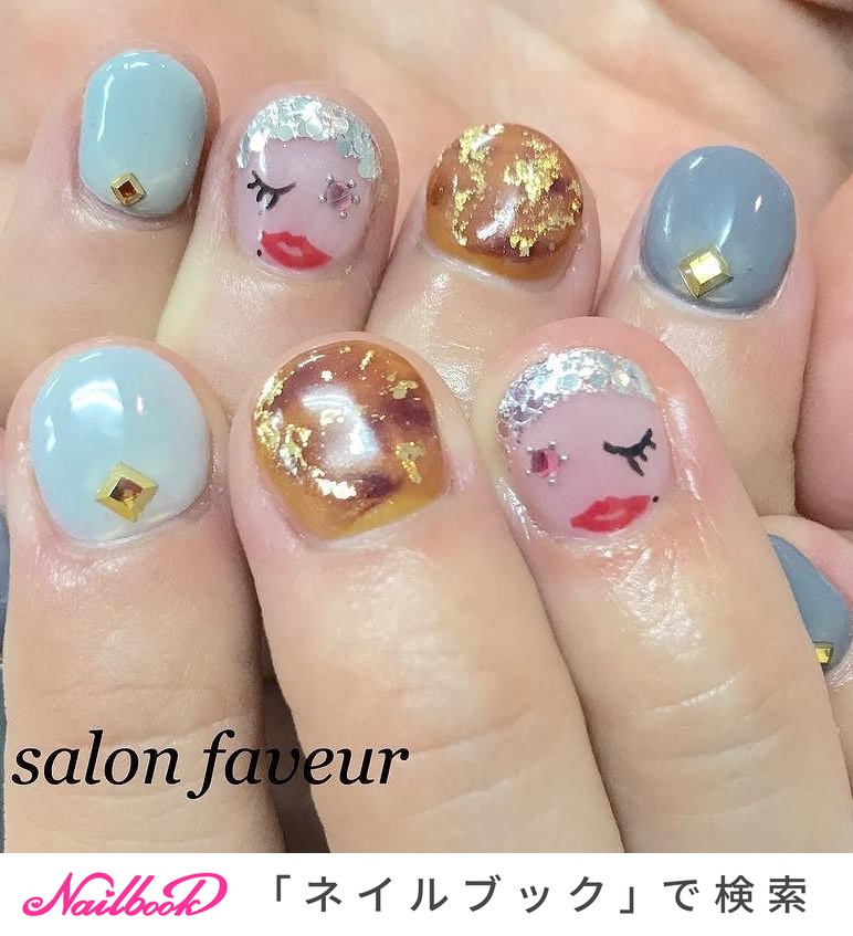 秋 冬 ハンド ワンカラー キャラクター Faveur1102のネイルデザイン No ネイルブック