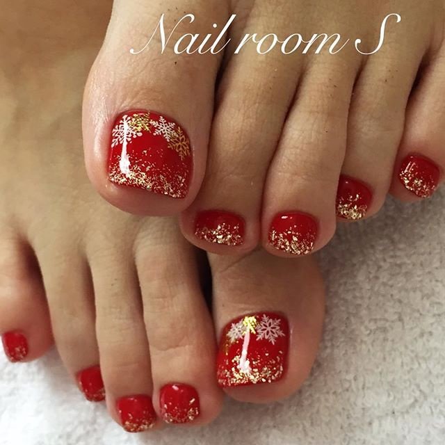 秋 冬 クリスマス デート フット ｎailroom ｓのネイルデザイン No ネイルブック