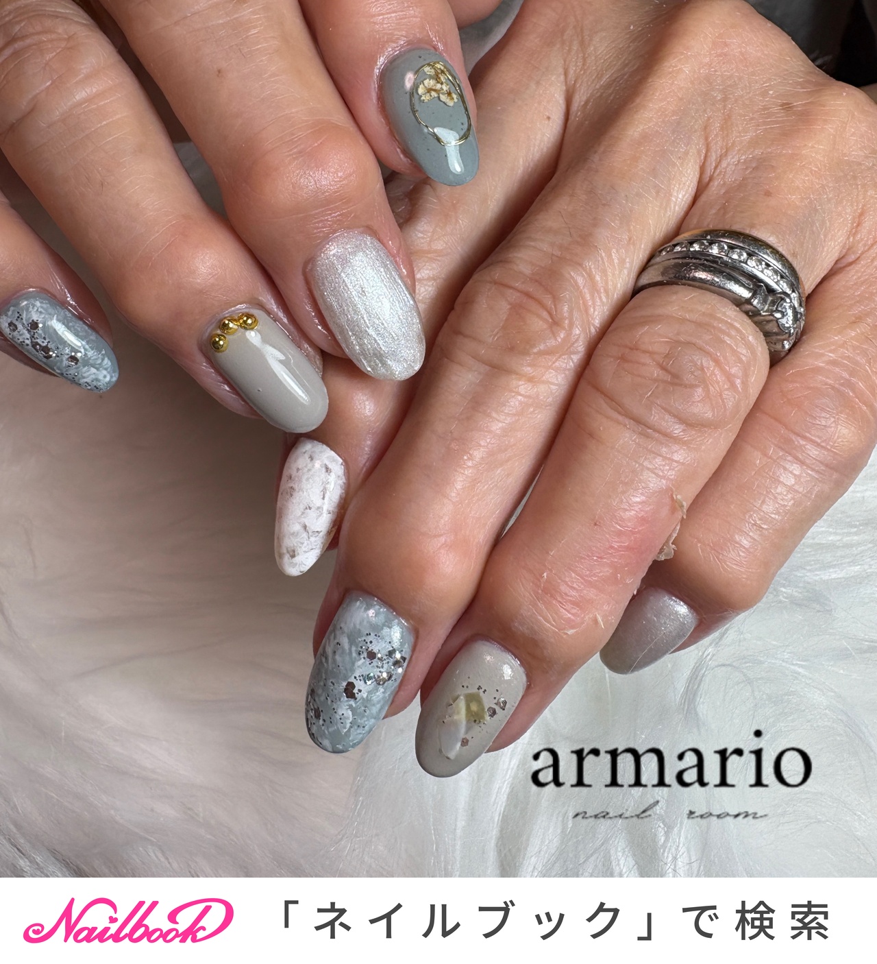 押し花(ドライフラワー)/#持ち込みデザインのネイルデザイン｜ネイルブック