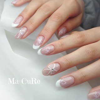 おすすめ順｜リボン/#ホワイトフレンチのネイルデザイン｜ネイルブック