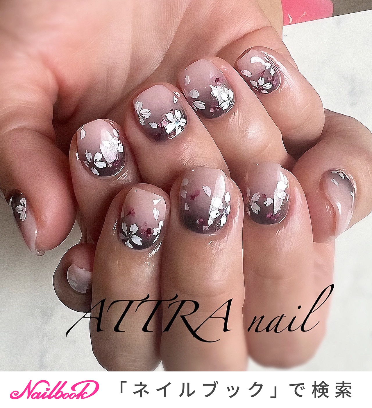 ピンク/グレー/ブラックのネイルデザイン｜ネイルブック